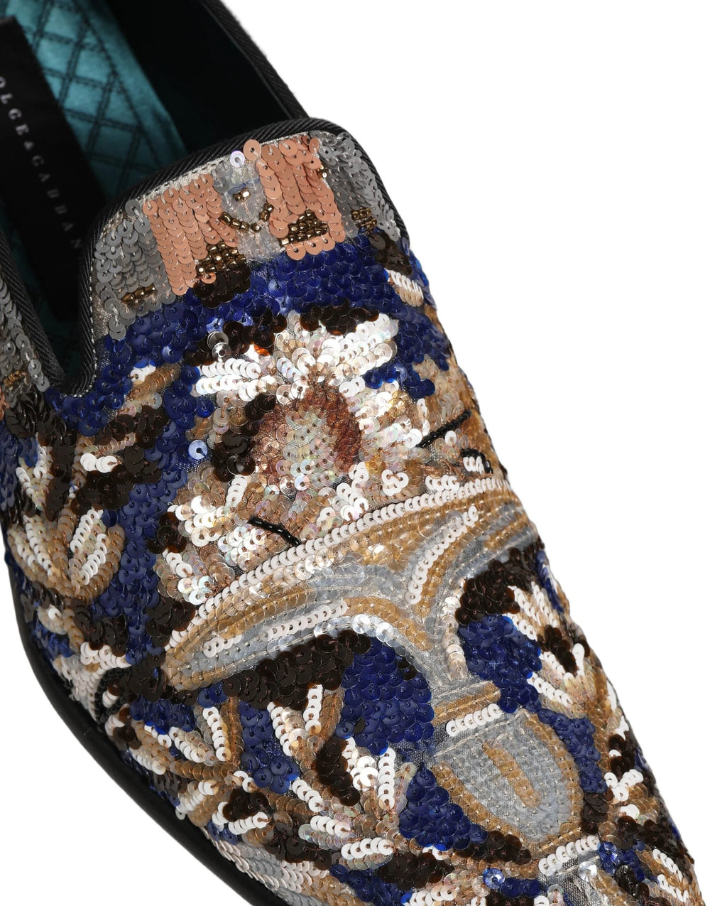 Dolce & Gabbana Multicolor Embroidered Sequin Loafers Shoes - EU43/US10