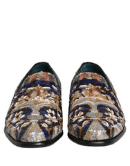 Dolce & Gabbana Multicolor Embroidered Sequin Loafers Shoes - EU43/US10