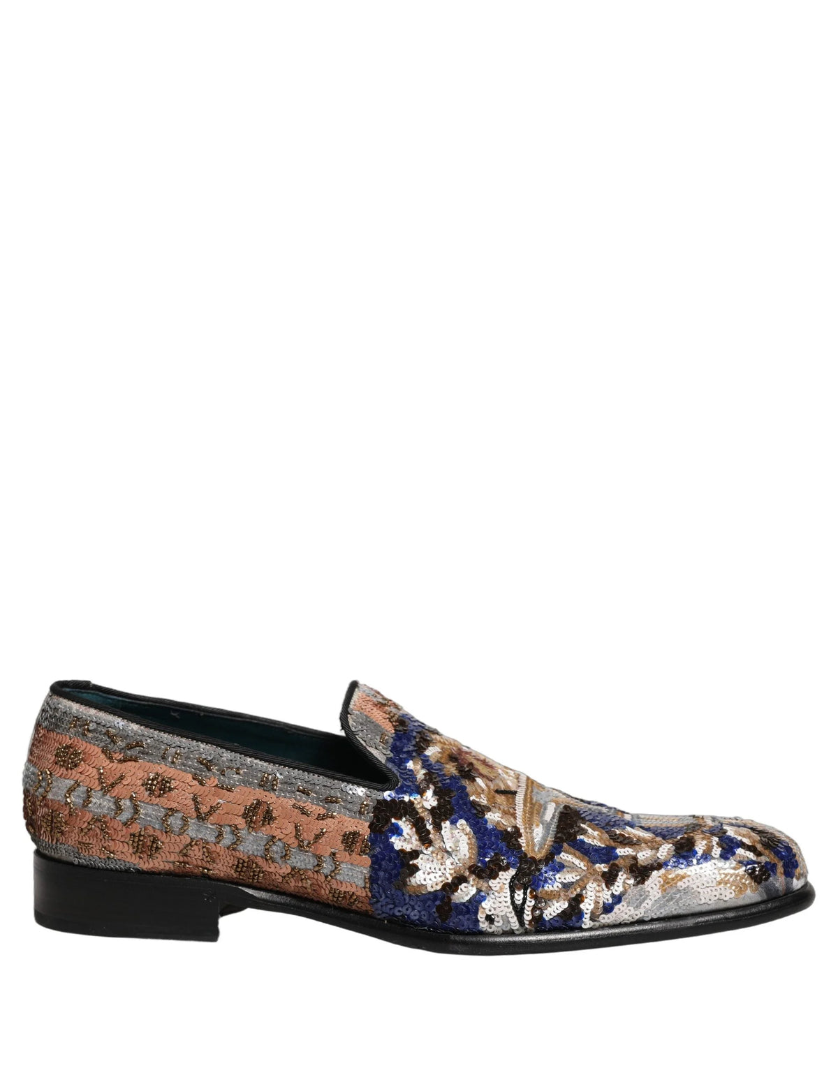 Dolce & Gabbana Multicolor Embroidered Sequin Loafers Shoes - EU43/US10