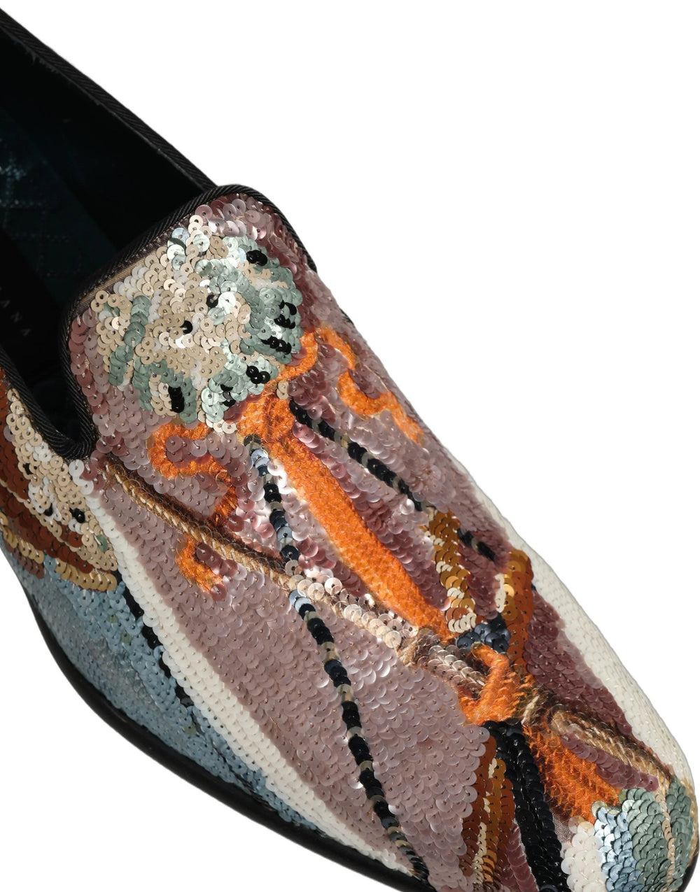 Dolce & Gabbana Multicolor Embroidered Sequin Loafers Shoes - EU43/US10