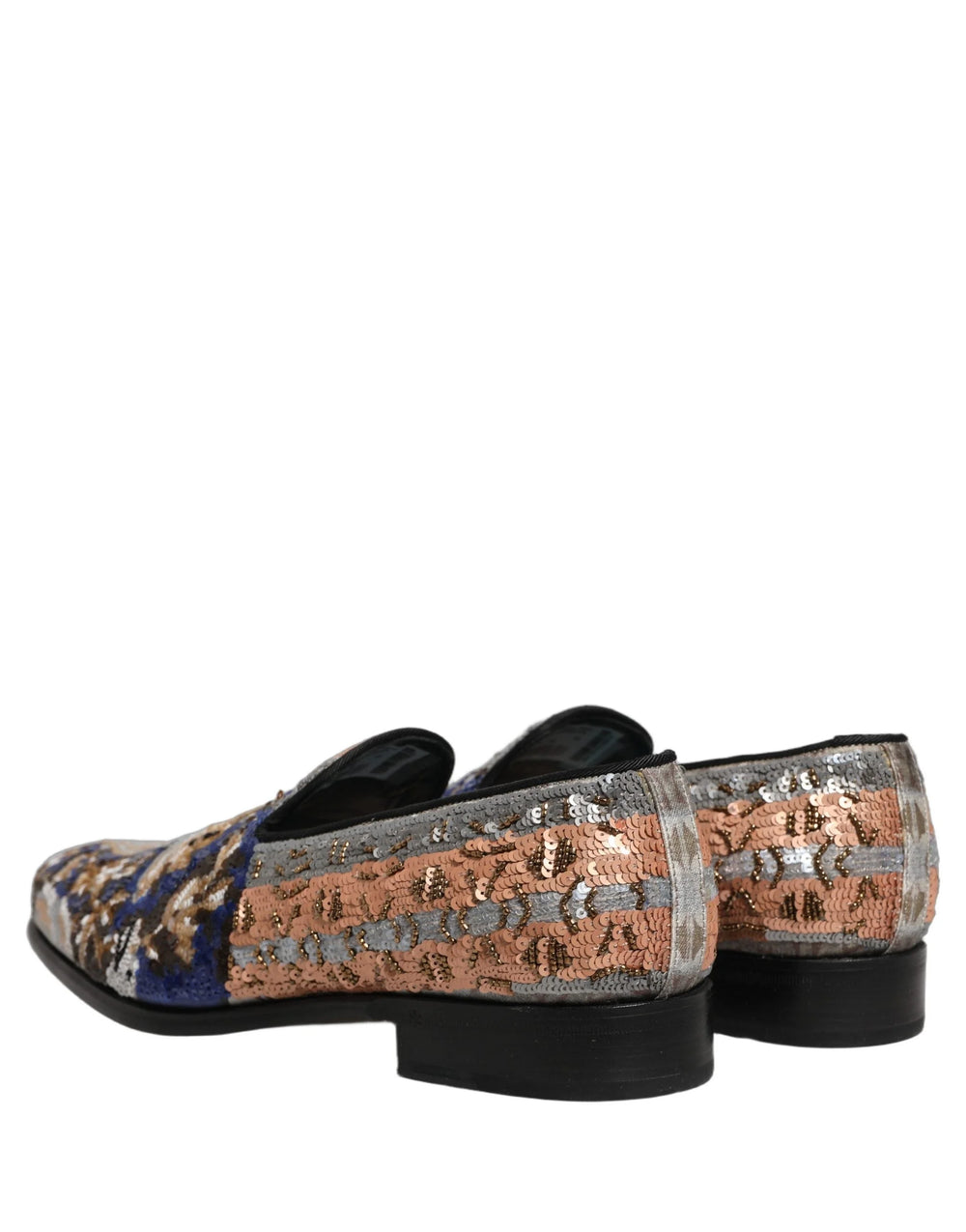 Dolce & Gabbana Multicolor Embroidered Sequin Loafers Shoes - EU43/US10
