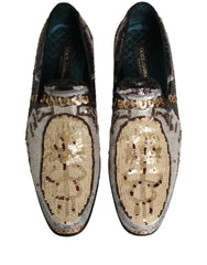 Loafers Dolce & Gabbana, wielokolorowy haft i cekiny, rozmiar EU43/US10