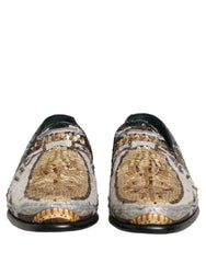 Loafers Dolce & Gabbana, wielokolorowy haft i cekiny, rozmiar EU43/US10