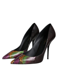 Dolce & Gabbana Multicolor Exotic Leather Heels Pumps Shoes - Heels