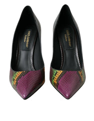 Dolce & Gabbana Multicolor Exotic Leather Heels Pumps Shoes - Heels