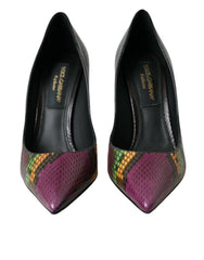 Dolce & Gabbana Multicolor Exotic Leather Heels Pumps Shoes - EU39/US8.5