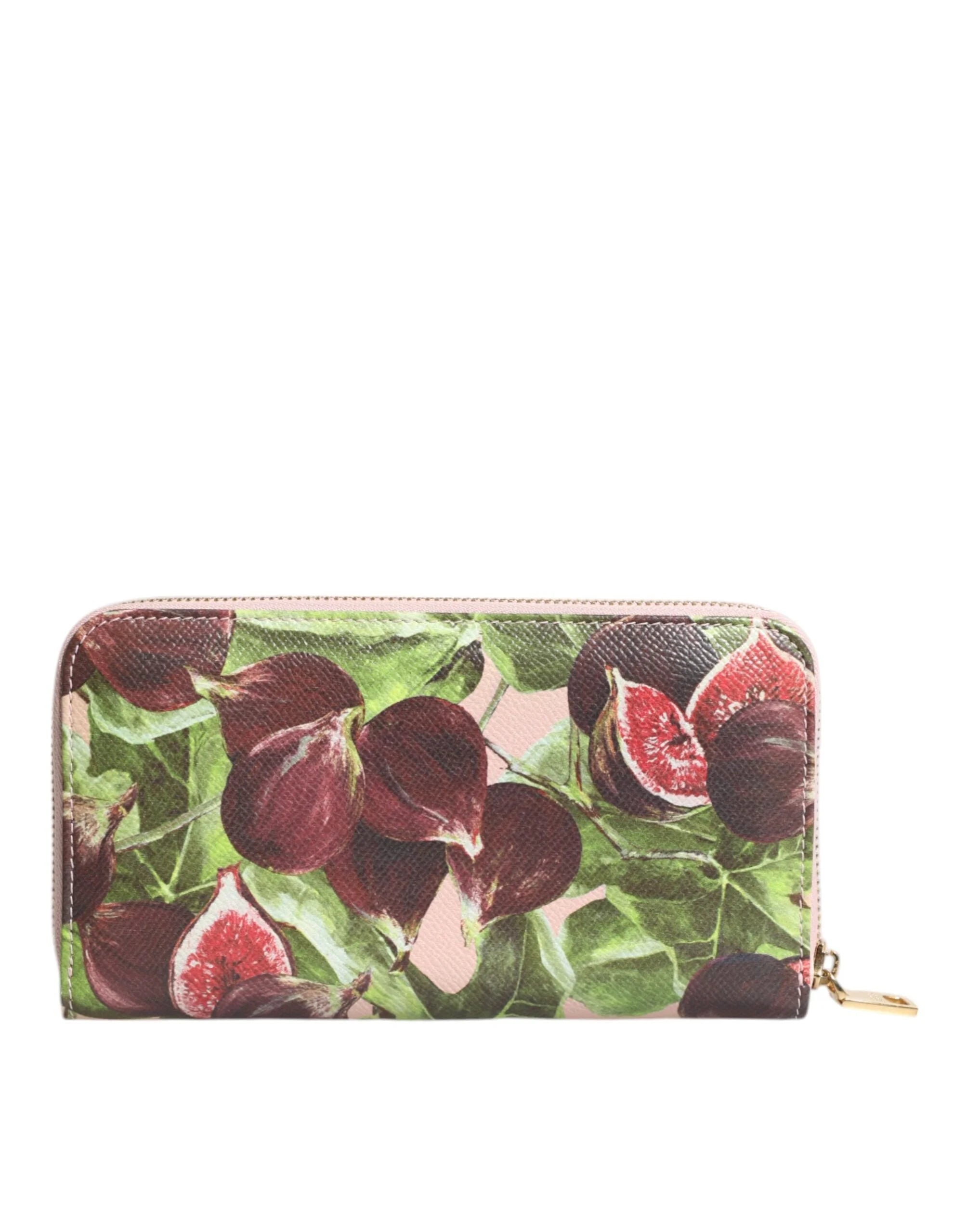 Dolce & Gabbana Multicolor Fig Fruit Dauphine Leather Zip Around Continental Wallet - Wallets
