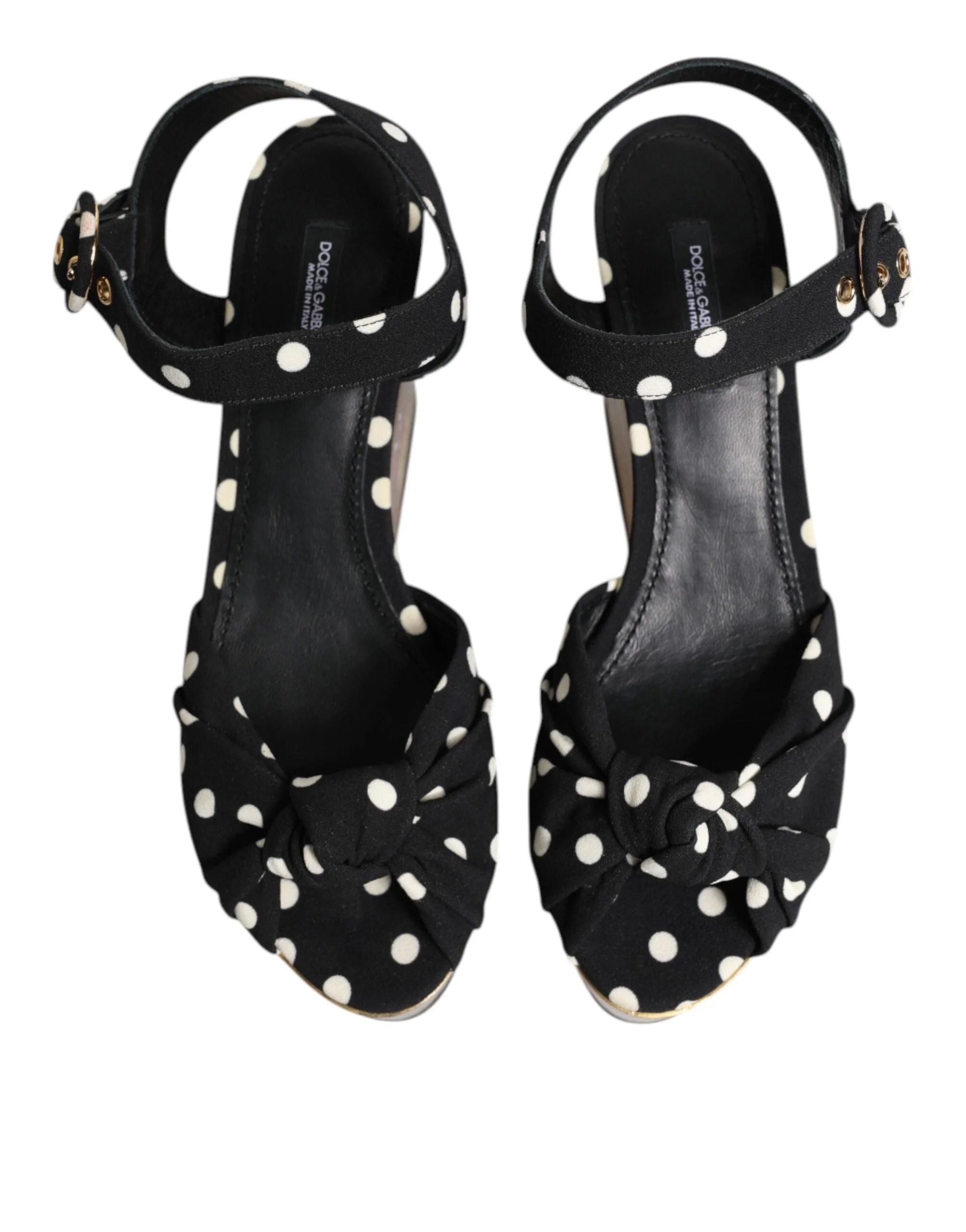 Dolce & Gabbana Multicolor Fish Polka Dot Wedge Sandals Shoes - EU37/US6.5