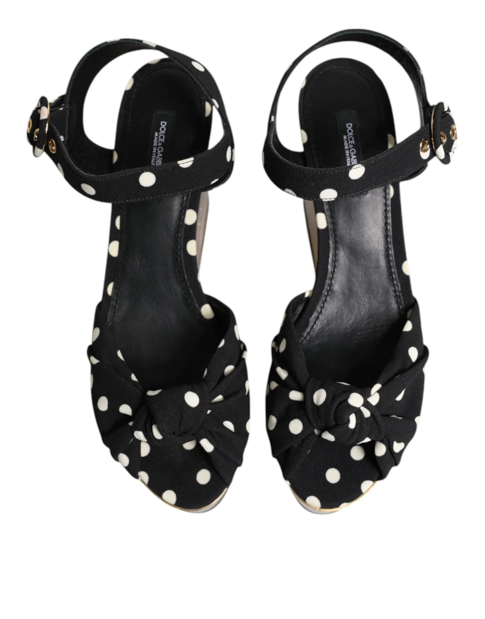 Dolce & Gabbana Multicolor Fish Polka Dot Wedge Sandals Shoes - EU37/US6.5