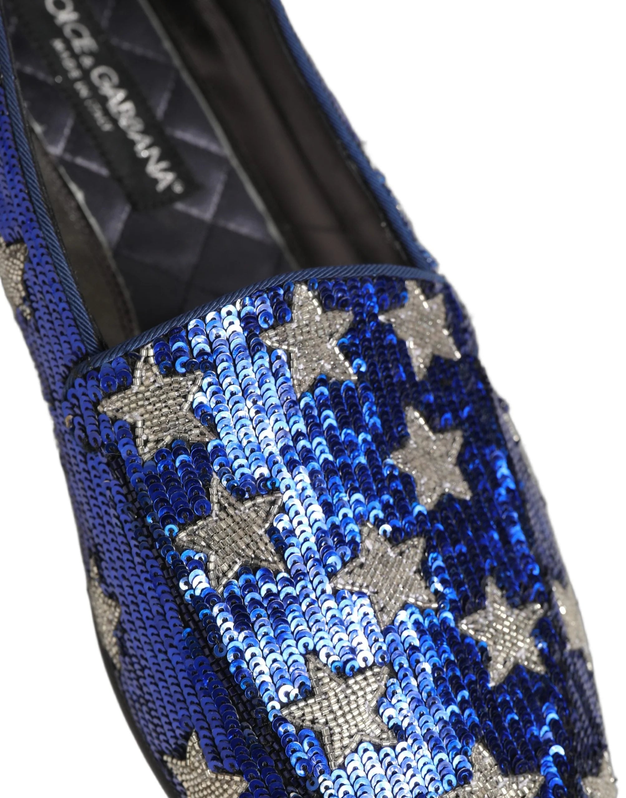 Dolce & Gabbana Multicolor Flag Sequin Dress Loafers Shoes - EU43/US10
