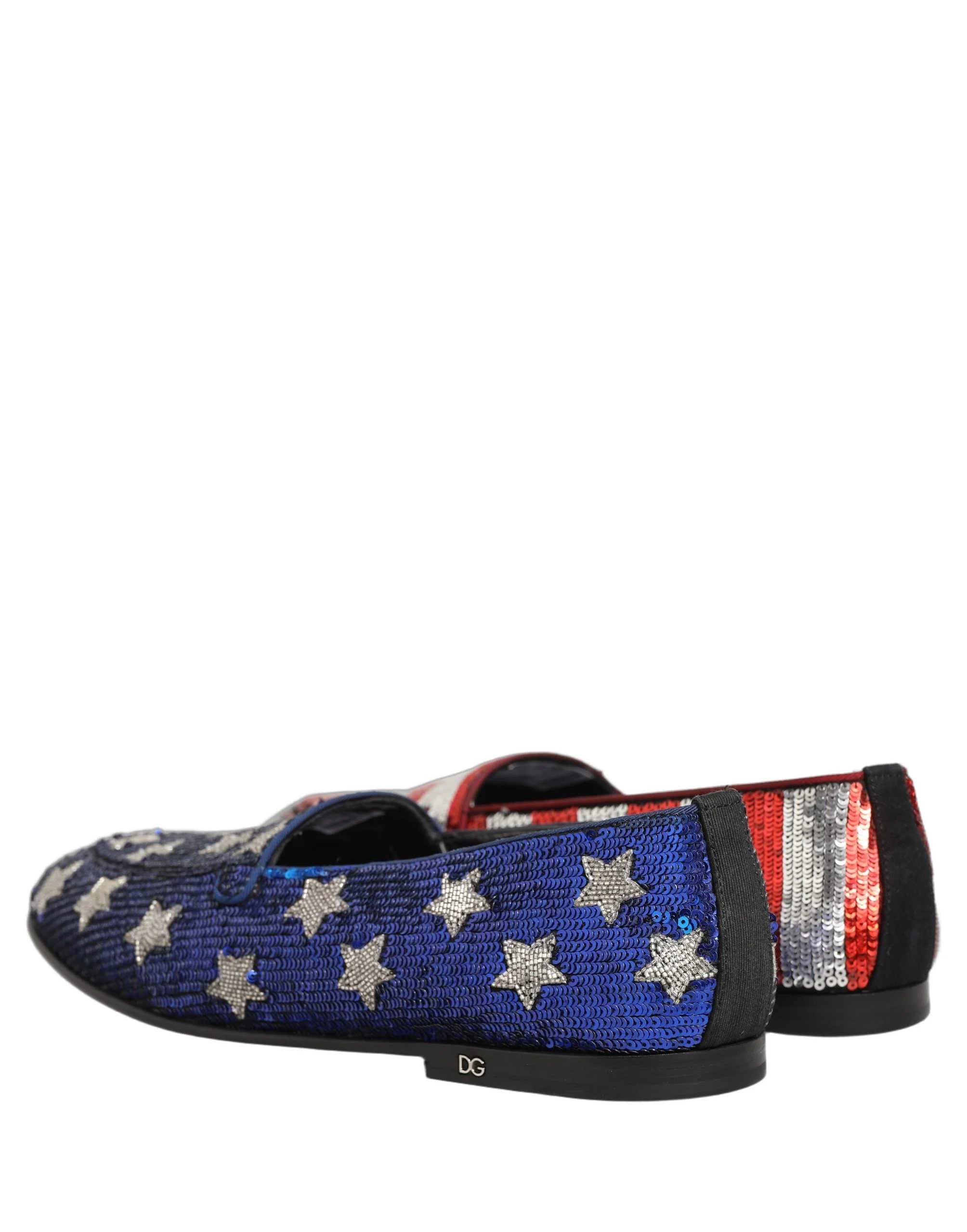 Dolce & Gabbana Multicolor Flag Sequin Dress Loafers Shoes - EU43/US10