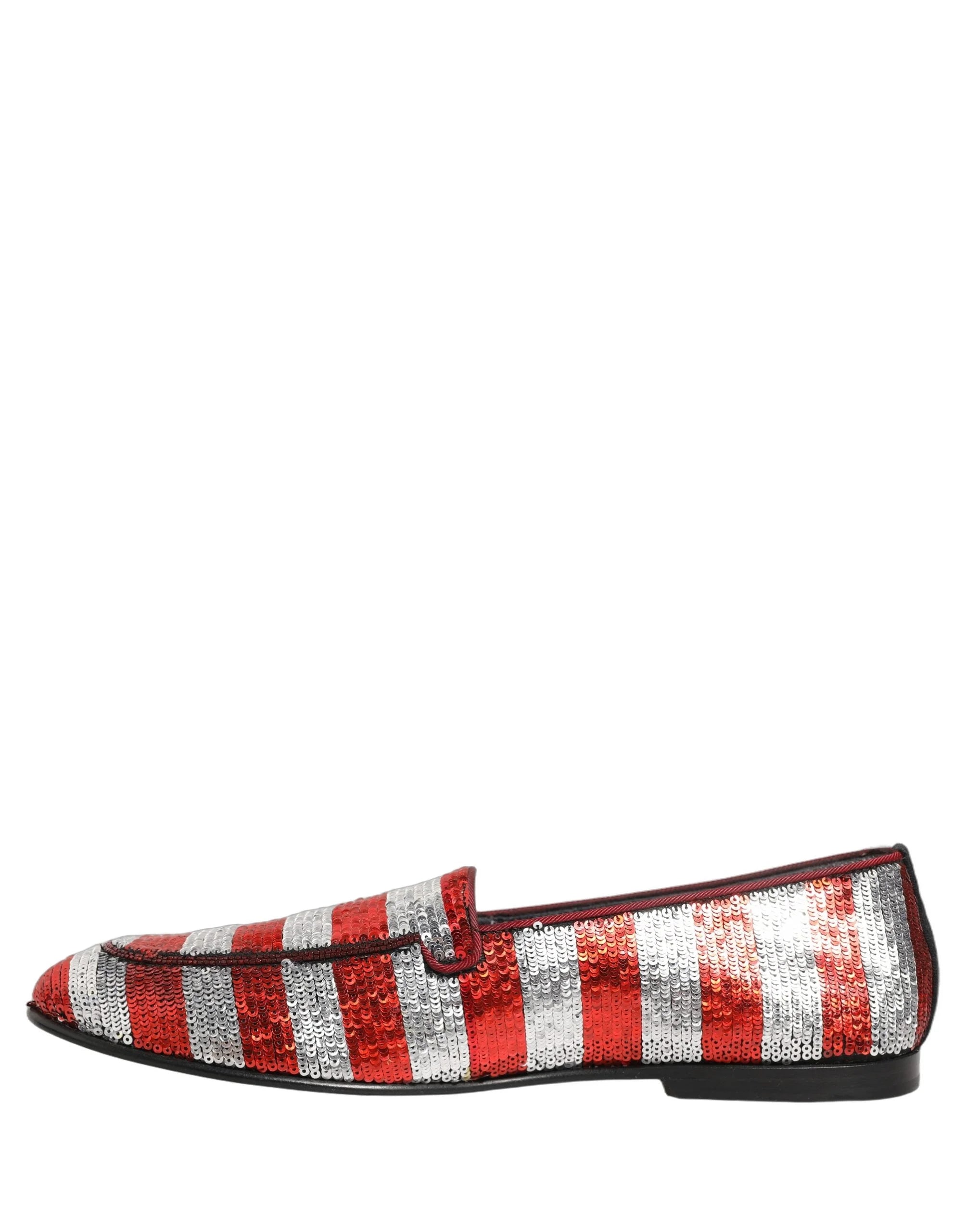 Dolce & Gabbana Multicolor Flag Sequin Dress Loafers Shoes - EU43/US10