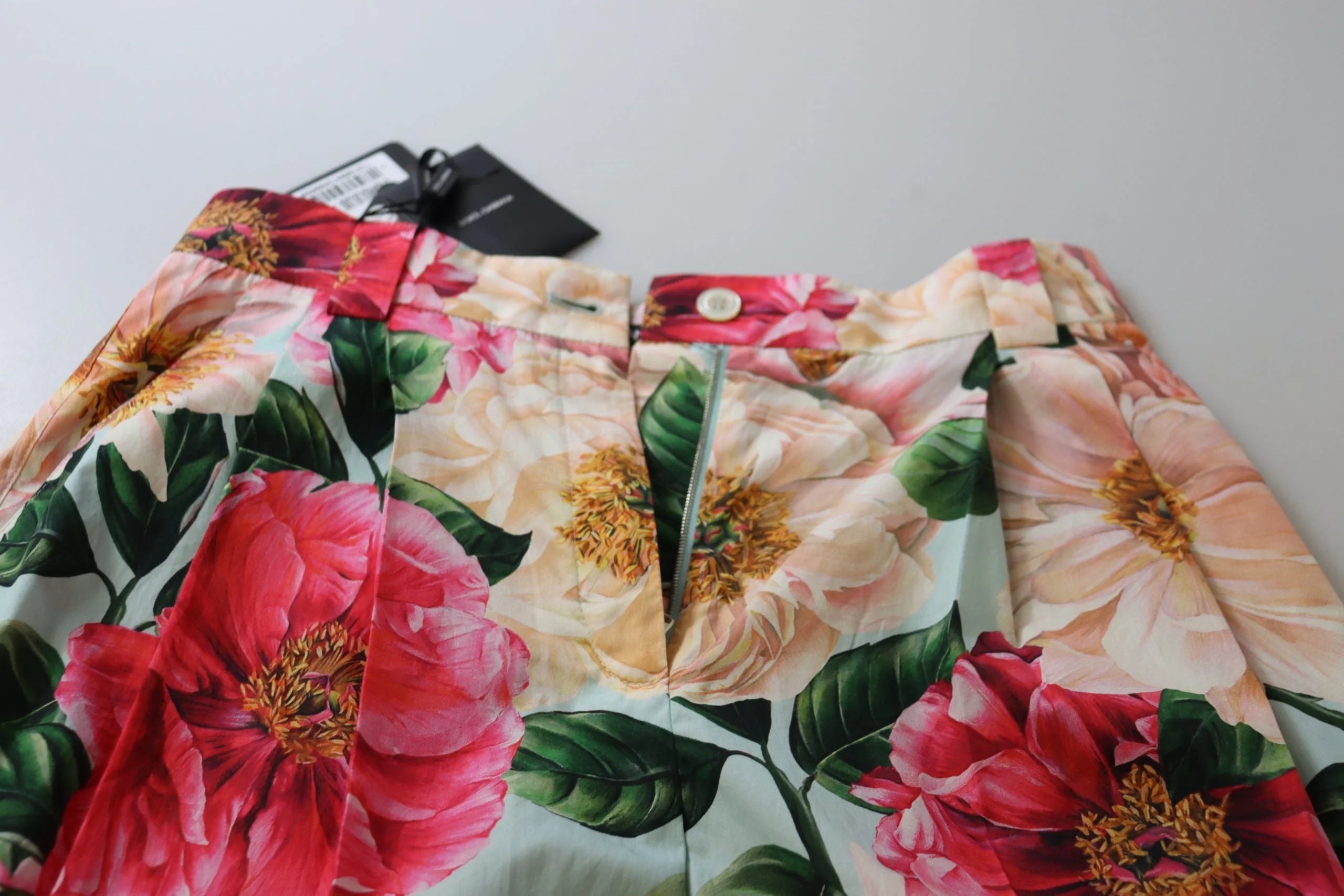 Dolce & Gabbana Multicolor Flora Printed High Waist Cropped Trouser Pants - Trousers