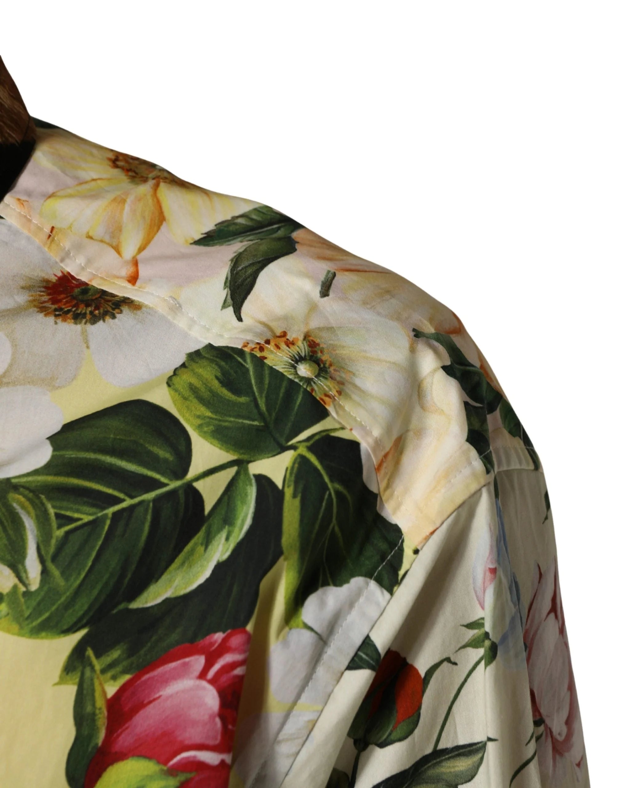 Dolce & Gabbana Camisa con Cuello Estampada Floral Multicolor y Animal