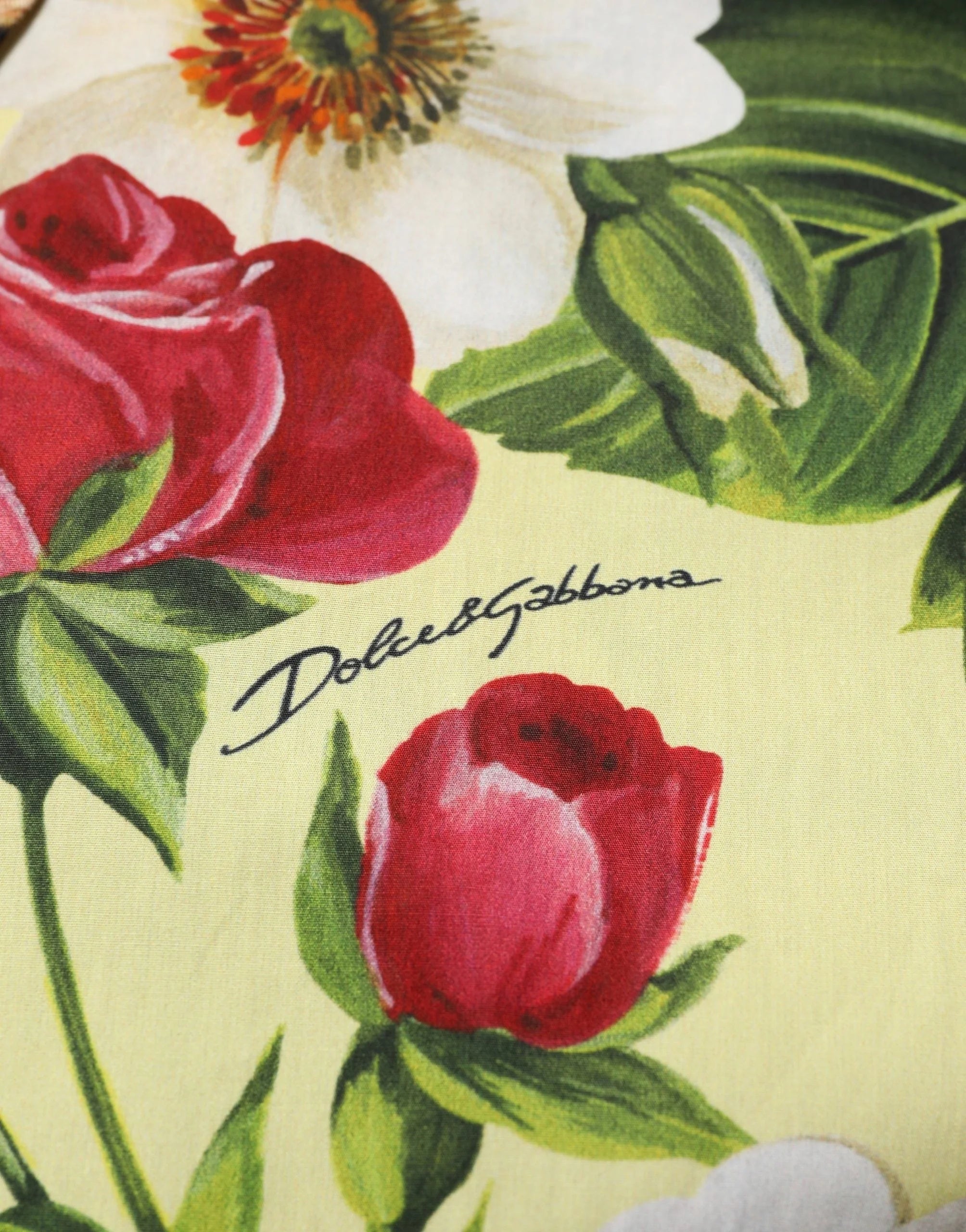 Dolce & Gabbana Camisa con Cuello Estampada Floral Multicolor y Animal