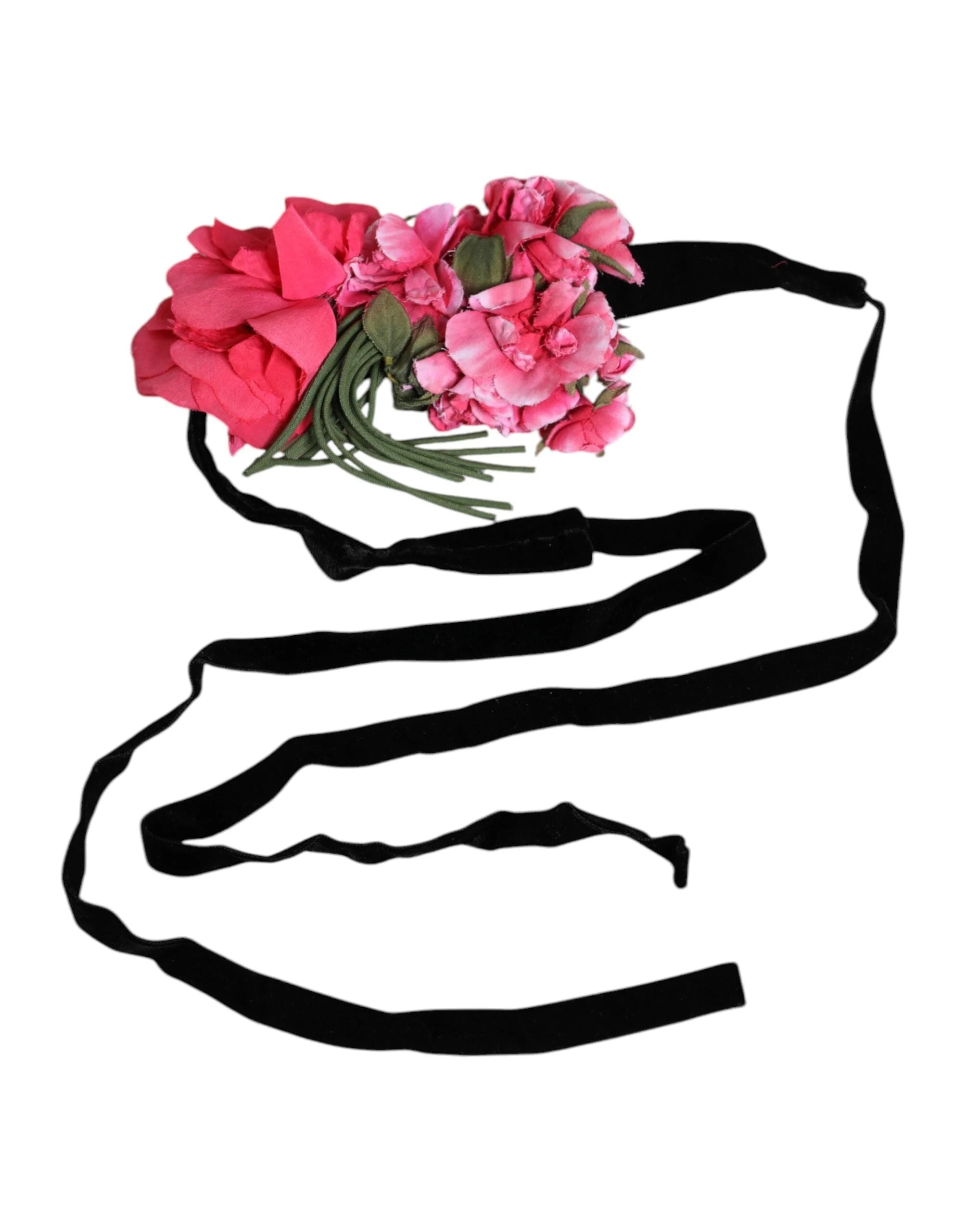 Dolce & Gabbana Multicolor Floral Applique Detail Tie Belt - IT40|S - Belts