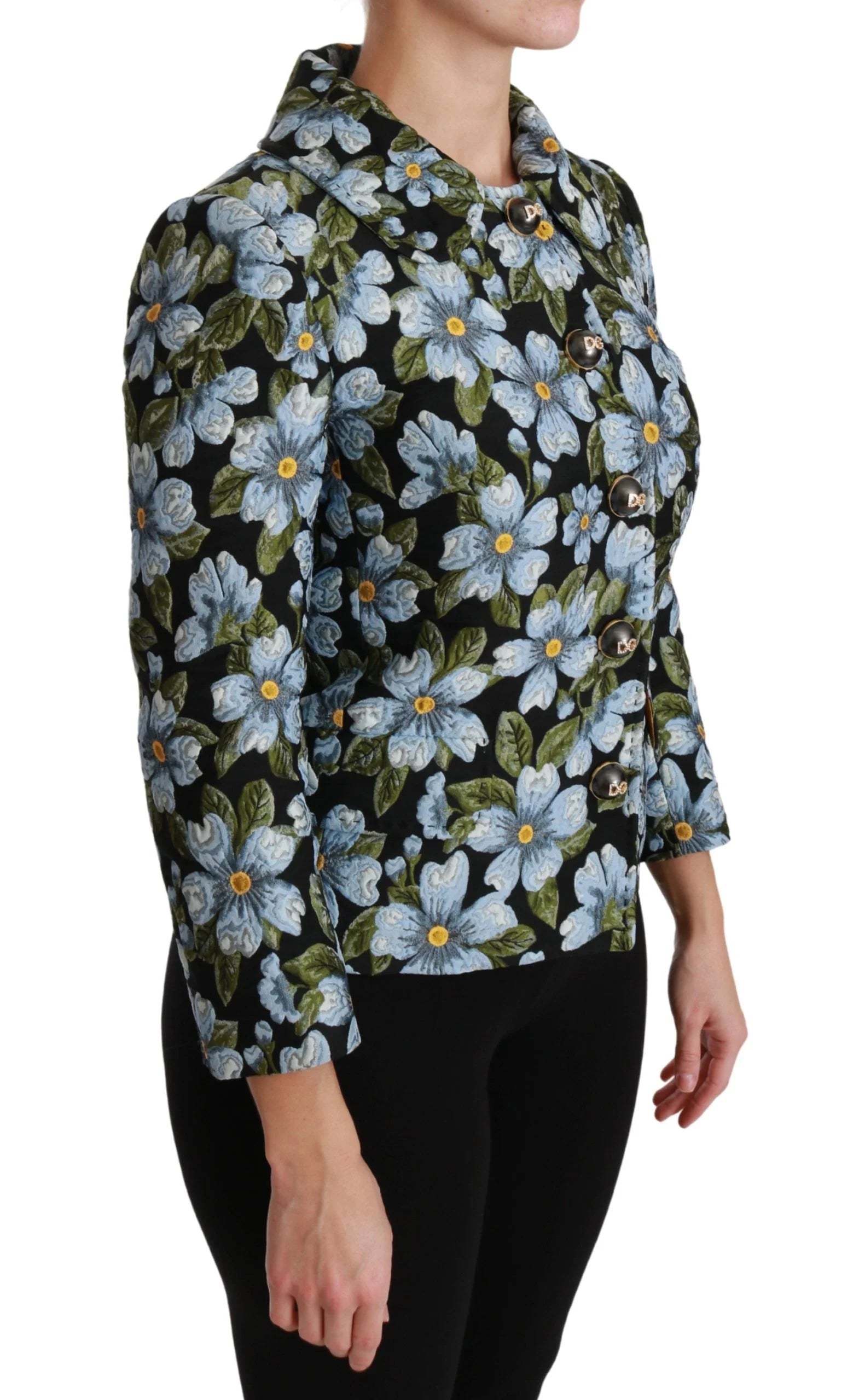 Dolce & Gabbana Multicolor Floral Blazer Coat Polyester Jacket - IT40|S - Sport Jackets