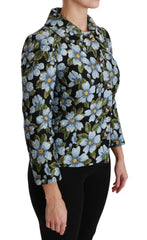 Dolce & Gabbana Multicolor Floral Blazer Coat Polyester Jacket - IT40|S - Sport Jackets