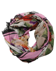 Dolce & Gabbana Multicolor Floral Cashmere Foulard Scarf
