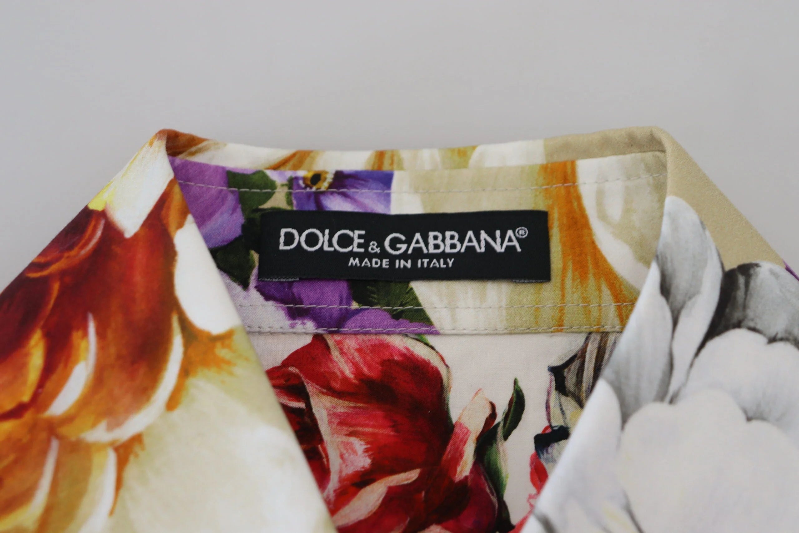 Dolce & Gabbana Multicolor Floral Cotton Collared Blouse Top - IT36|XXS - Blouses