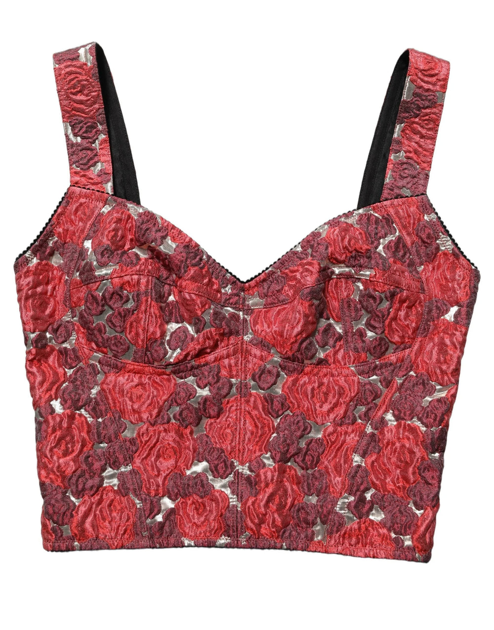 Dolce & Gabbana Multicolor Floral Cropped Bustier Tank Top - IT40|S
