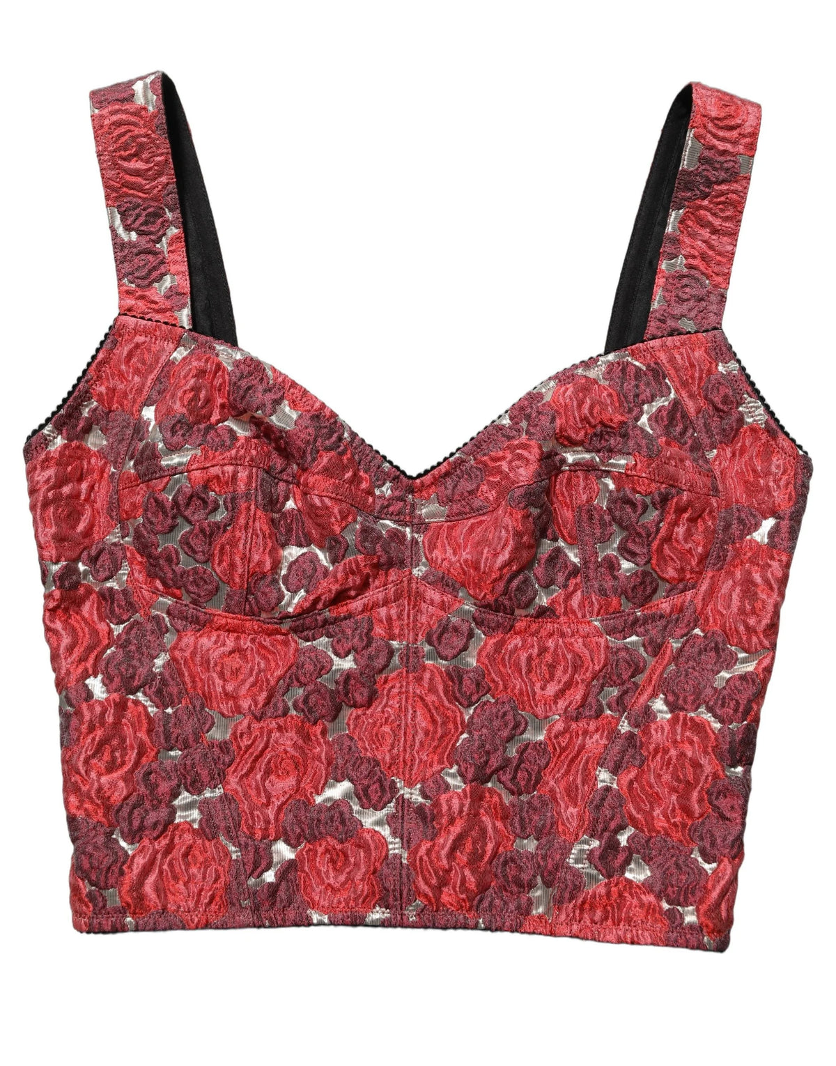 Dolce & Gabbana Multicolor Floral Cropped Bustier Tank Top - IT40|S