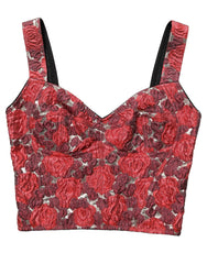 Dolce & Gabbana Multicolor Floral Cropped Bustier Tank Top - IT40|S