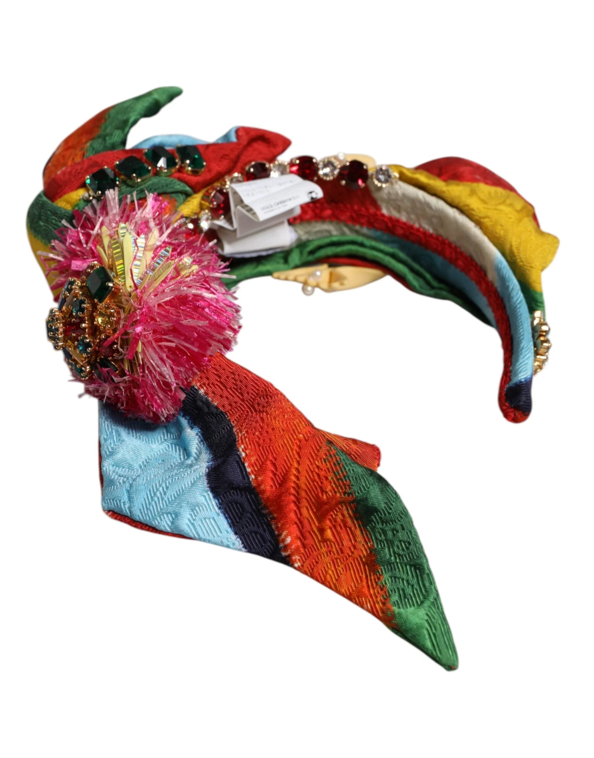 Dolce & Gabbana Multicolor Floral Crystal Embellished Diadem Headband - Headbands