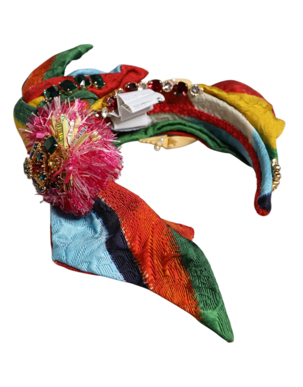 Dolce & Gabbana Multicolor Floral Crystal Embellished Diadem Headband - Headbands