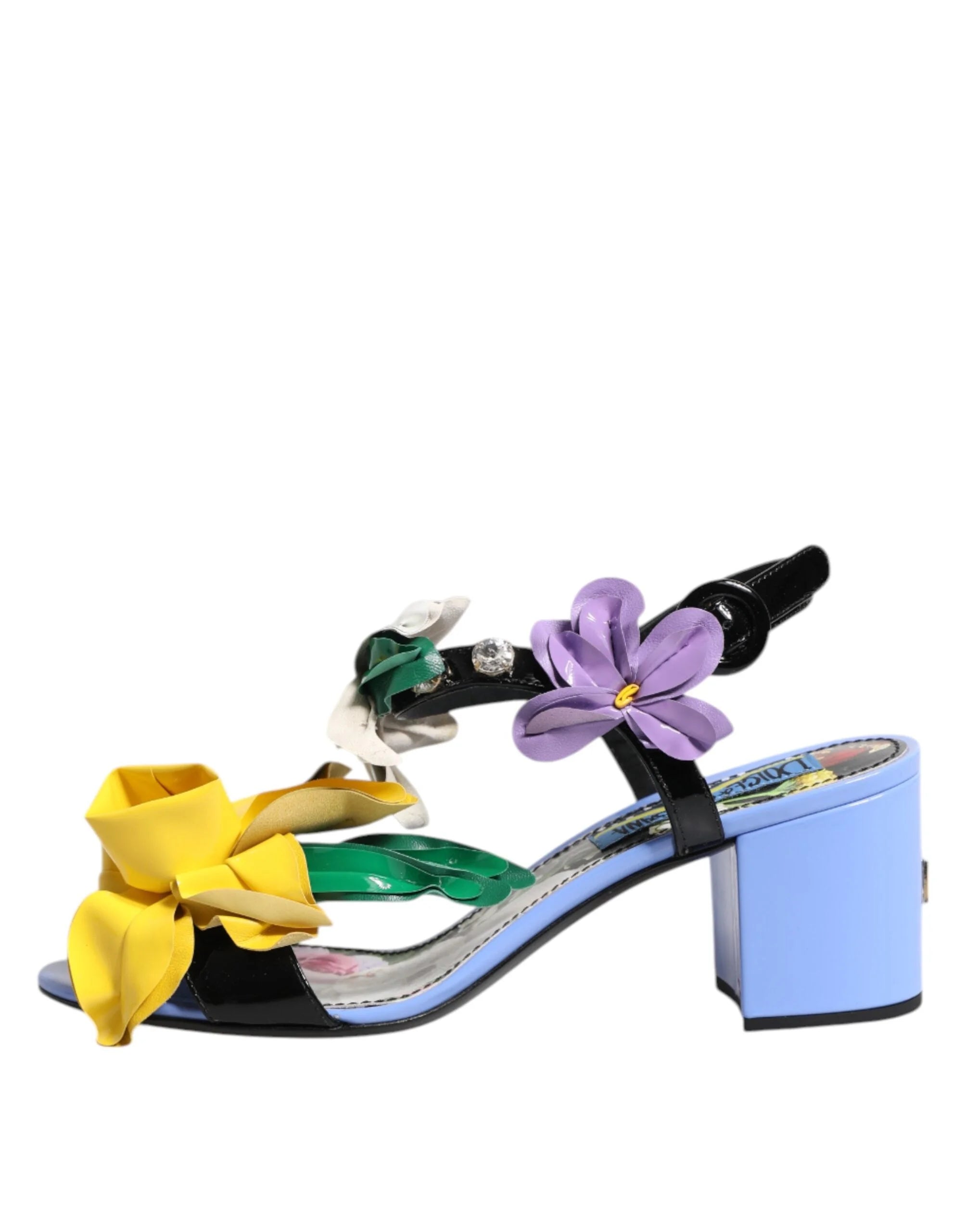Dolce & Gabbana Multicolor Floral Crystal KEIRA Sandals Shoes - EU35.5/US5