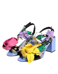 Dolce & Gabbana Multicolor Floral Crystal KEIRA Sandals Shoes - EU35.5/US5