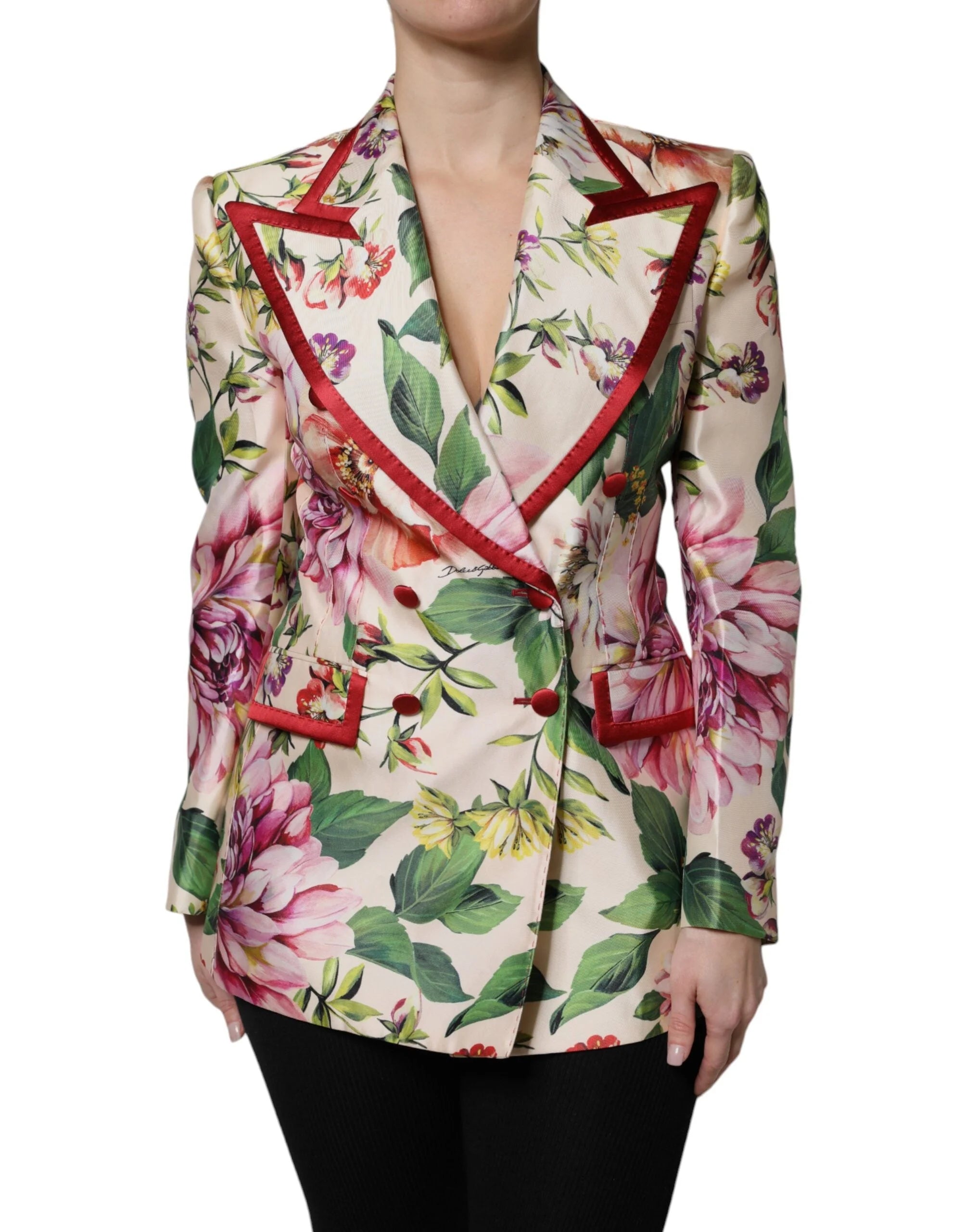 Dolce & Gabbana Multicolor Floral Double Breasted Jacket - Sport Jackets