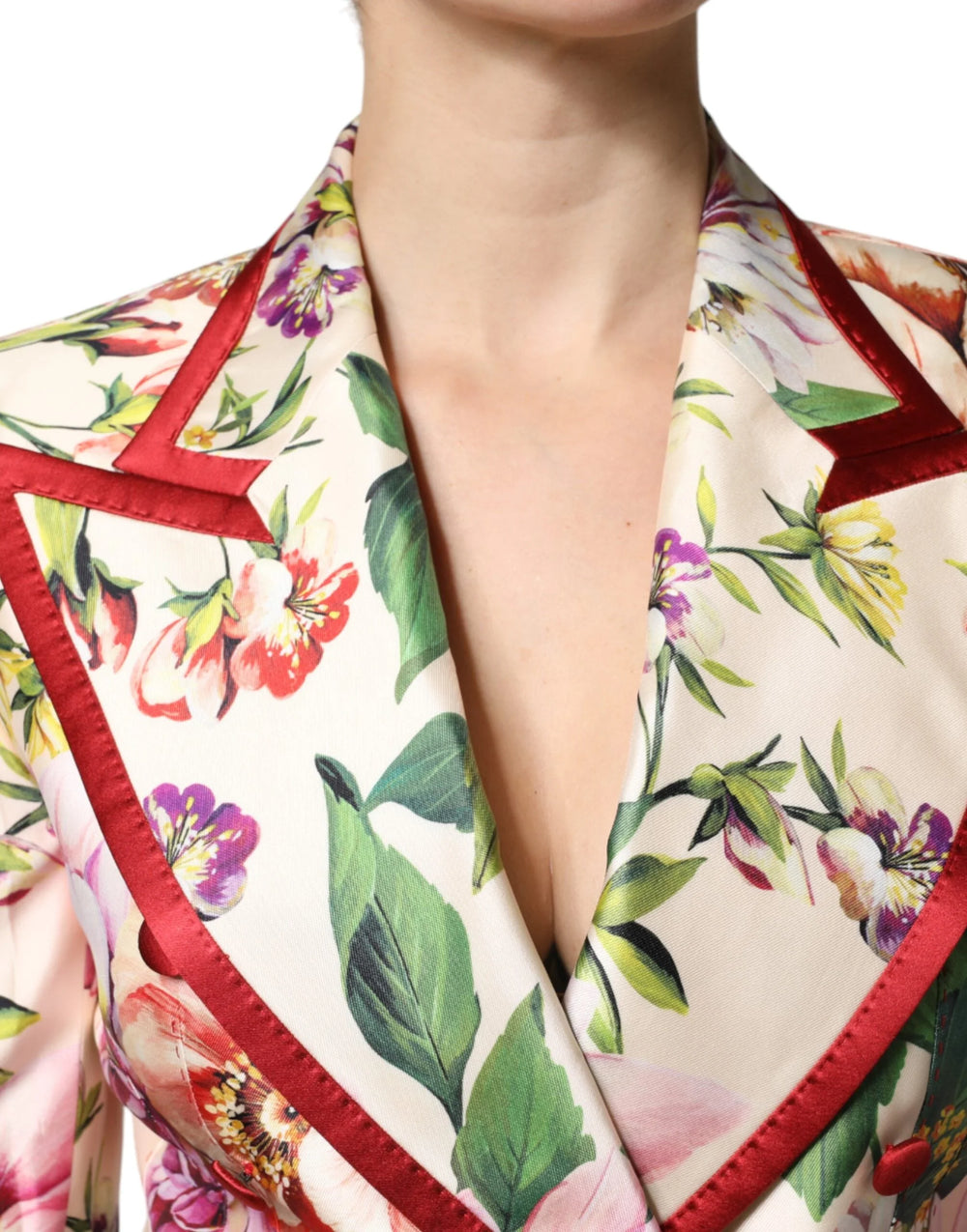 Dolce & Gabbana Multicolor Floral Double Breasted Jacket - Sport Jackets