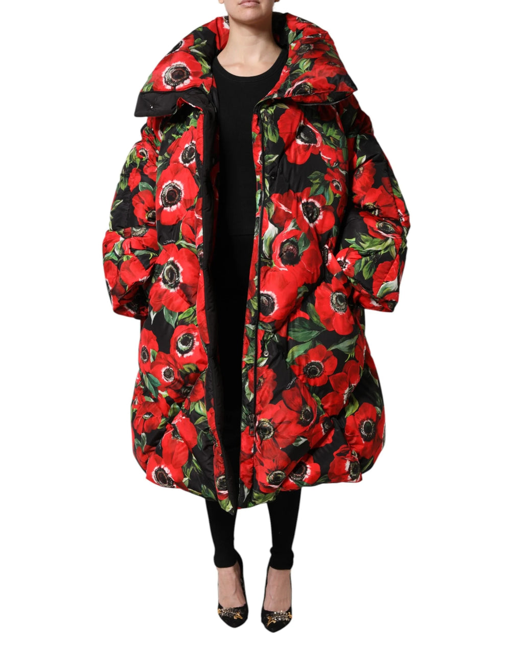 Dolce & Gabbana Multicolor Floral Full Zip Padded Jacket - IT46|XL - Puffer Jackets