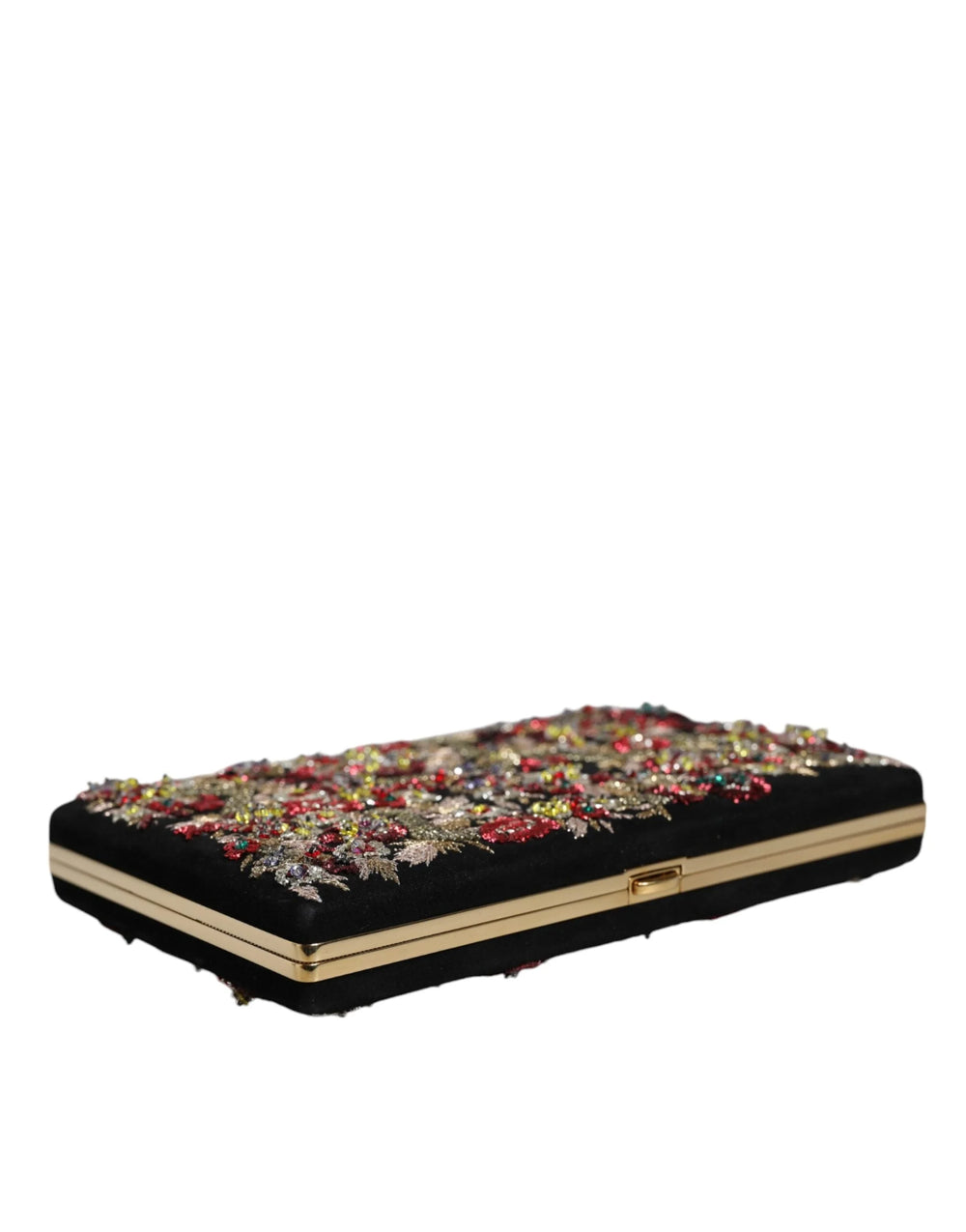 Dolce & Gabbana Multicolor Floral Gold Frame Clutch Evening Purse Bag - Clutch Bags