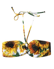 Dolce & Gabbana Multicolor Floral Halter Beachwear Bikini Top Swimwear - IT1 | XS - Swimwear Tops