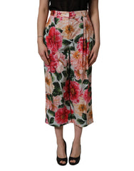 Dolce & Gabbana Multicolor Floral High Waist Cropped Pants - IT44 | L