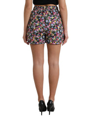 Dolce & Gabbana Multicolor Floral High Waist Hot Pants Shorts - IT40|S - Short Trousers