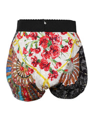 Dolce & Gabbana Multicolor Floral High Waist Hot Pants Shorts - IT42|M - Short Trousers