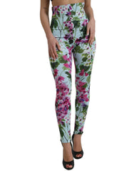 Dolce & Gabbana Multicolor Floral High Waist Leggings Pants - IT40|S - Leggings