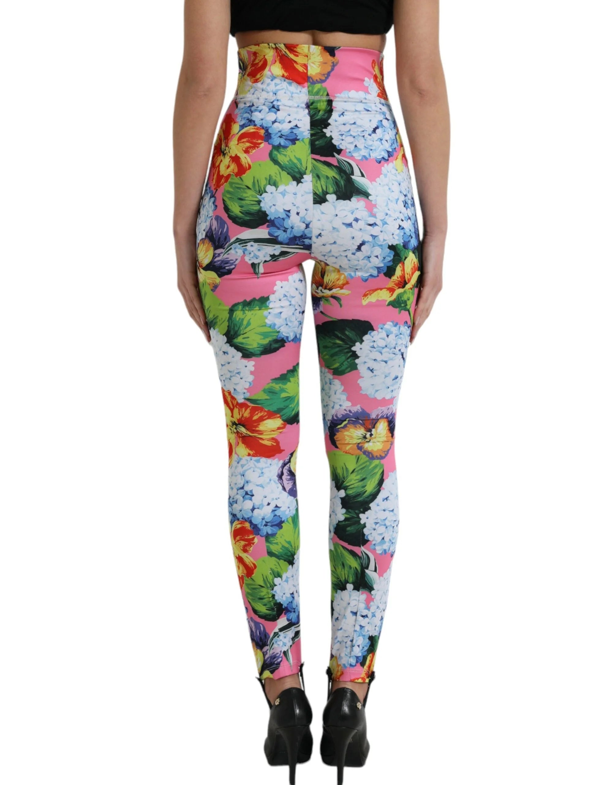 Dolce & Gabbana Multicolor Floral High Waist Leggings Pants - IT40|S - Leggings