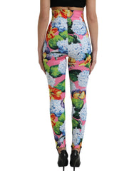 Dolce & Gabbana Multicolor Floral High Waist Leggings Pants - IT40|S - Leggings