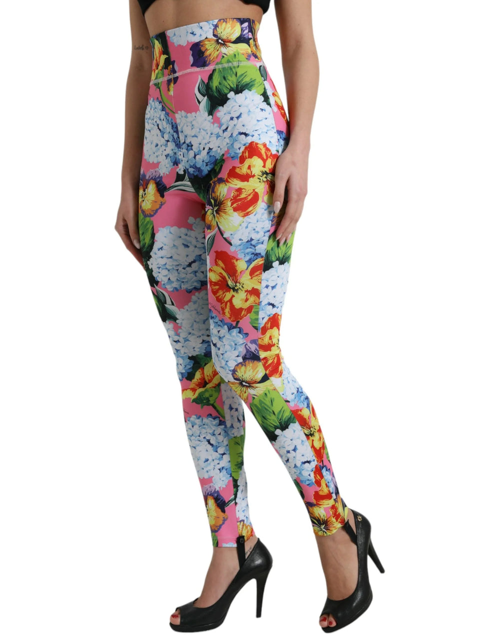 Dolce & Gabbana Multicolor Floral High Waist Leggings Pants - IT40|S - Leggings