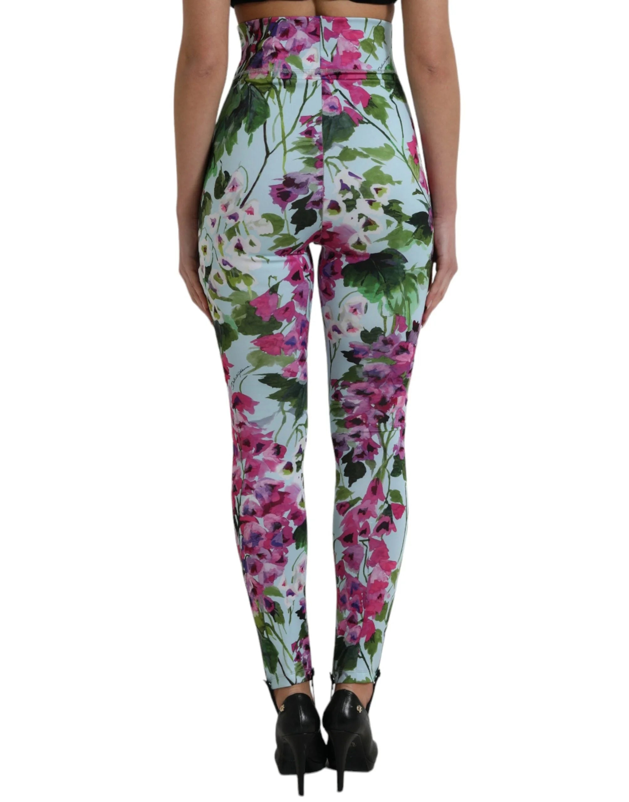 Dolce & Gabbana Multicolor Floral High Waist Leggings Pants - IT40|S - Leggings