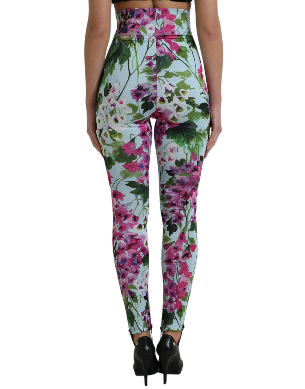 Dolce & Gabbana Multicolor Floral High Waist Leggings Pants - IT40|S - Leggings