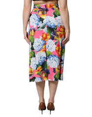 Dolce & Gabbana Multicolor Floral High Waist Midi Skirt - Skirts