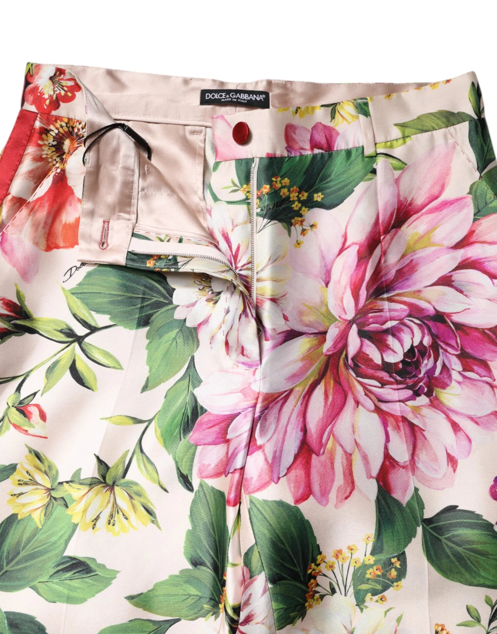 Dolce & Gabbana Multicolor Floral High Waist Straight Pants - Trousers