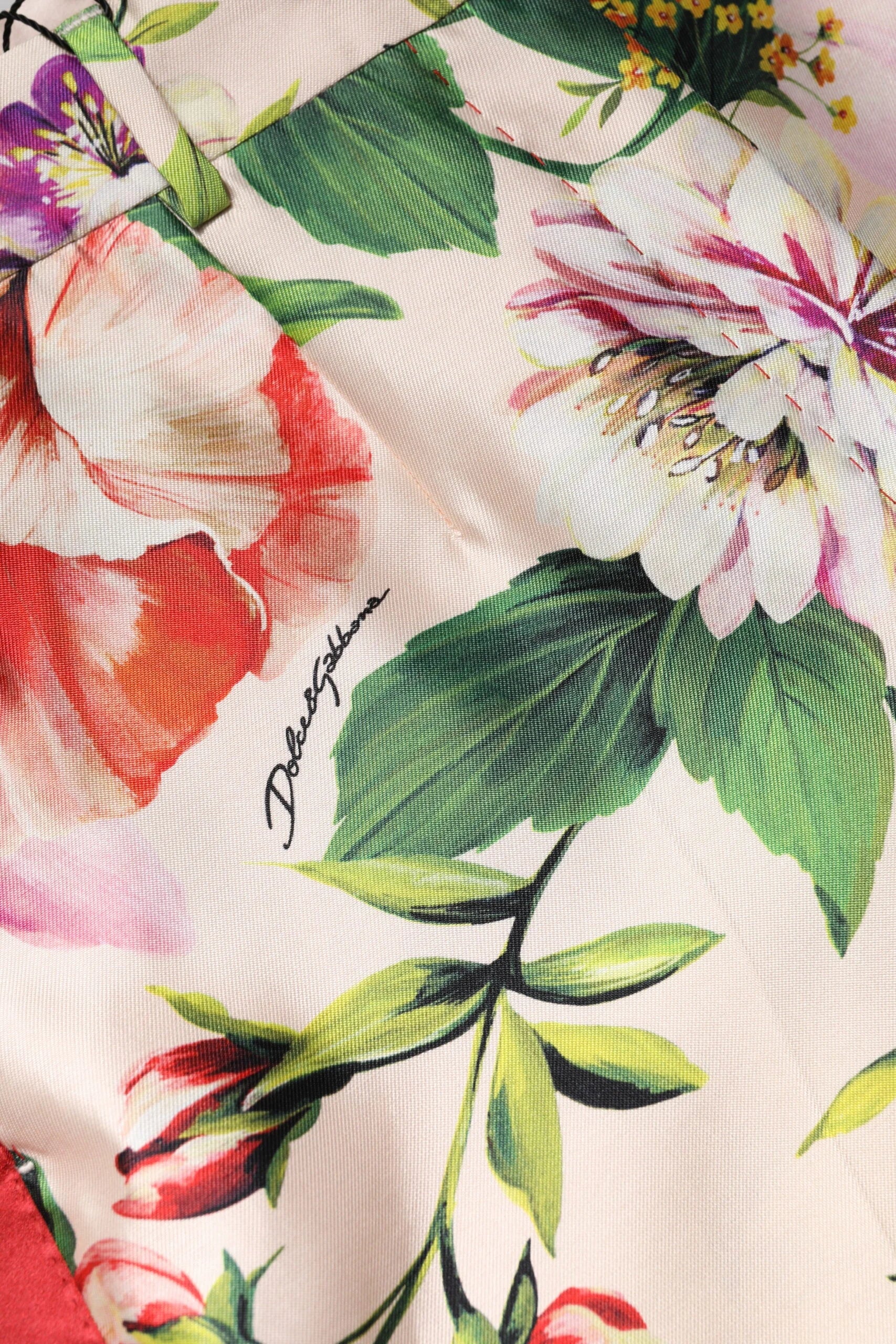 Dolce & Gabbana Multicolor Floral High Waist Straight Pants - Trousers