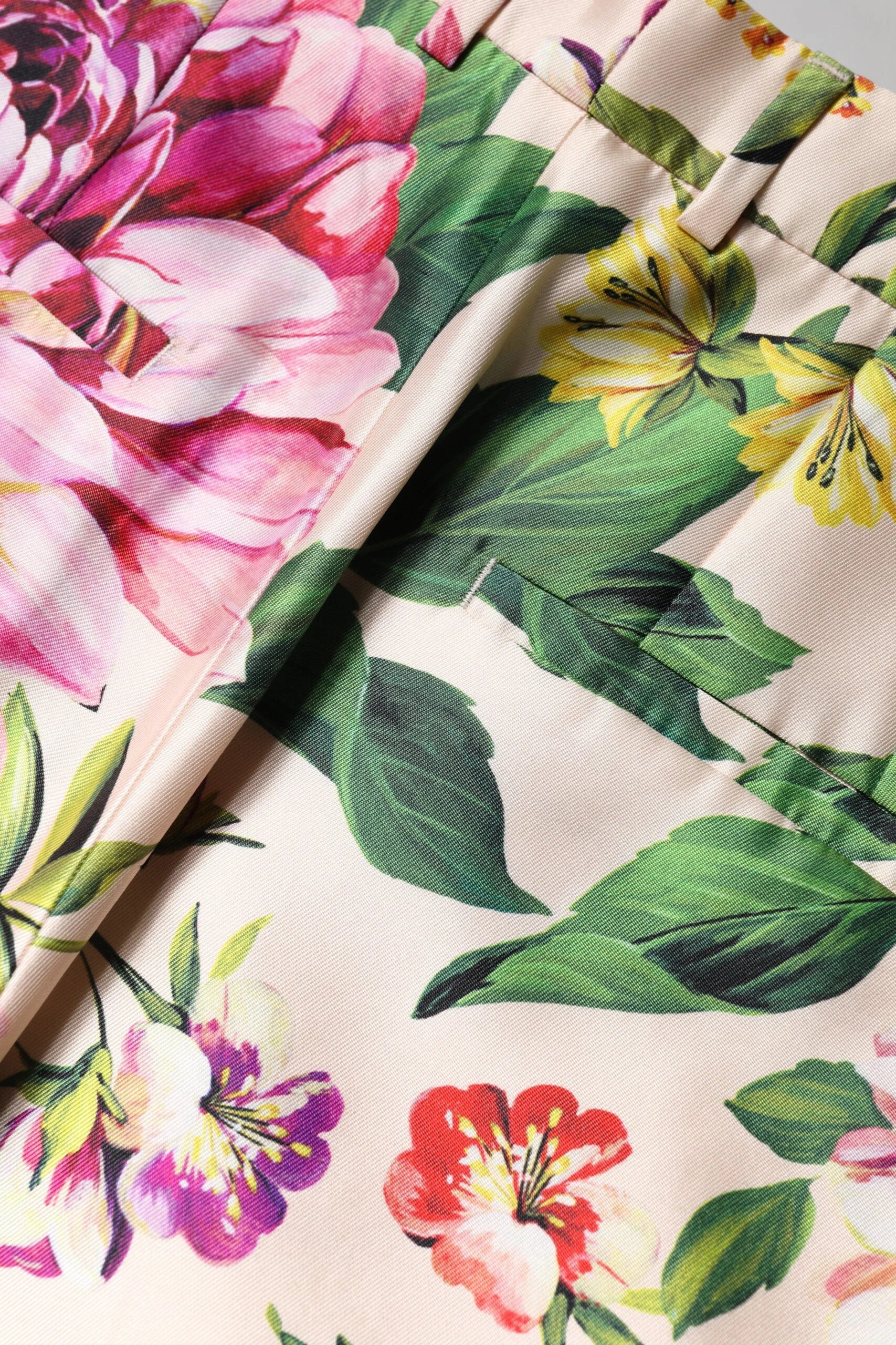 Dolce & Gabbana Multicolor Floral High Waist Straight Pants - Trousers