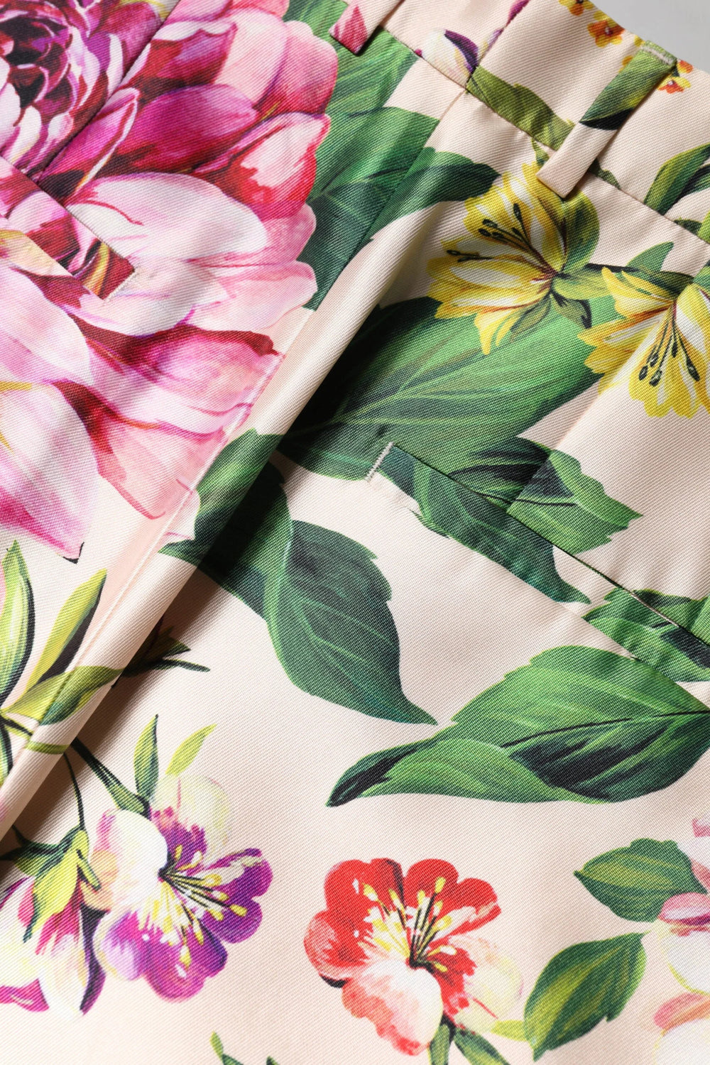 Dolce & Gabbana Multicolor Floral High Waist Straight Pants - Trousers